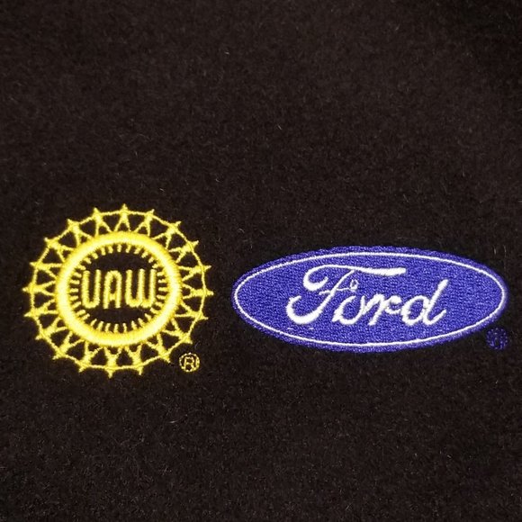 Vintage FORD UAW Sandusky Ohio ACH Jacket L Wool Blend Leather Union Line Coat - Picture 7 of 11